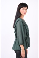 Women Blouse Only Carmakoma Carlondon 3/4 Ruffle Ponderosa Pine